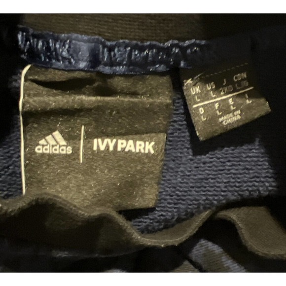 ADIDAS x IVY PARK Mens Sweatshirt Blue Houndstooth Crew Neck HALLS OF IVY Sz L - Picture 3 of 4